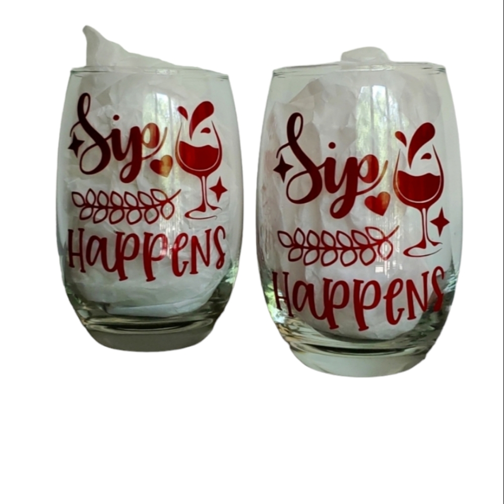 🟣 3/$25 NEW Wine Glass Set